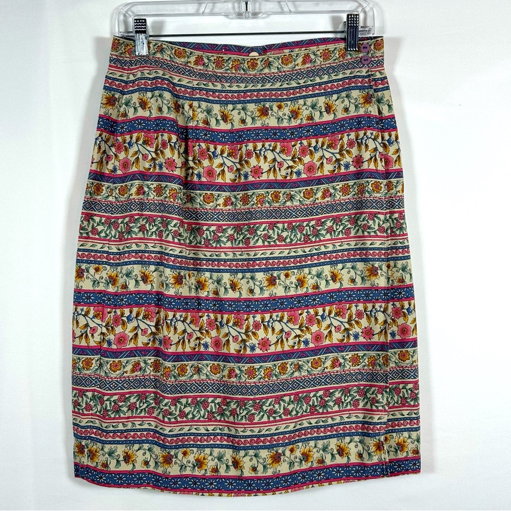 Talbots Floral Striped Skirt Sz Women’s 12